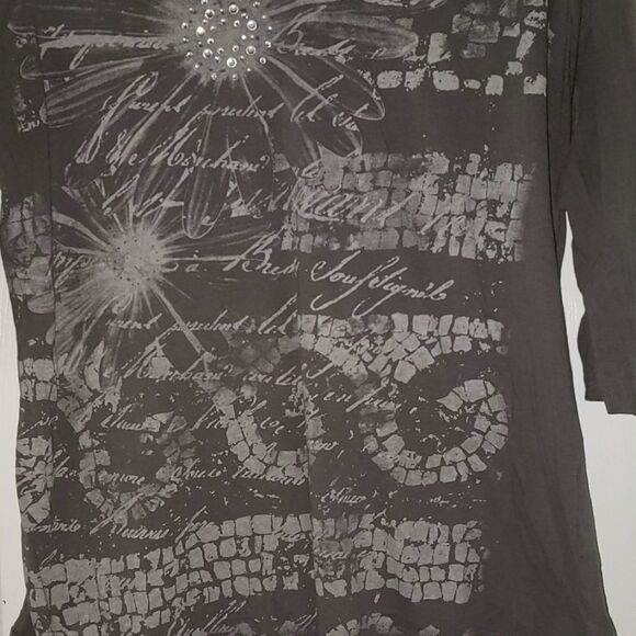 Cato gray shirt Sz L - Picture 2 of 5